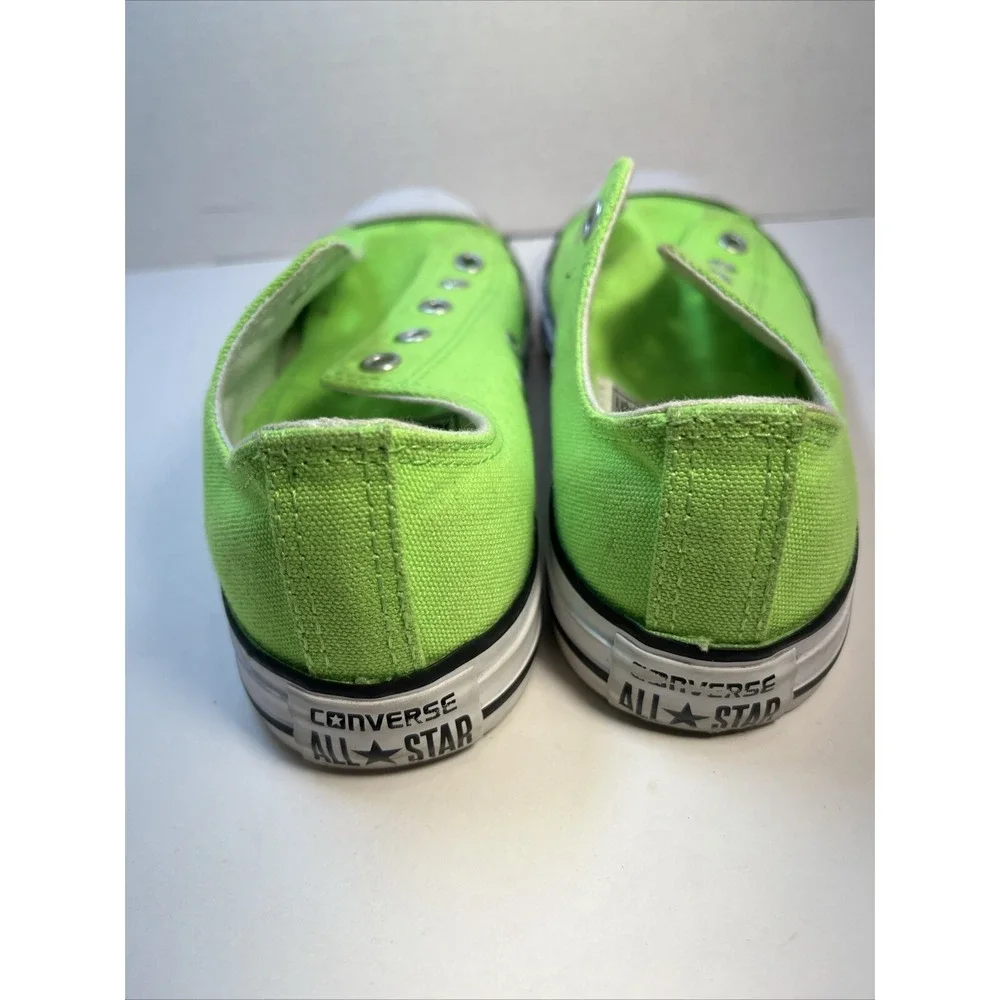 Converse All Star Neon Green Low Top Sneaker Shoes Sz 2 Youth No Laces